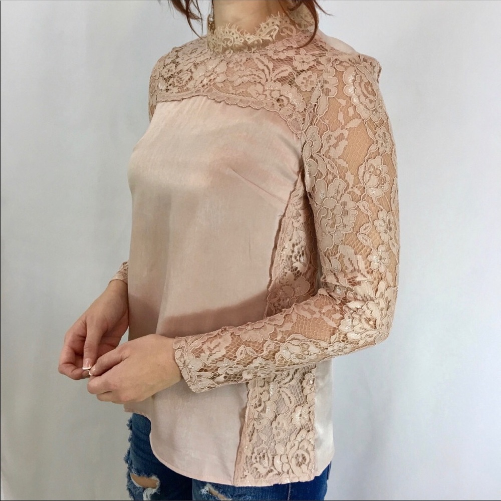 Silky Long sleeve Lace Top - Picture 1 of 7